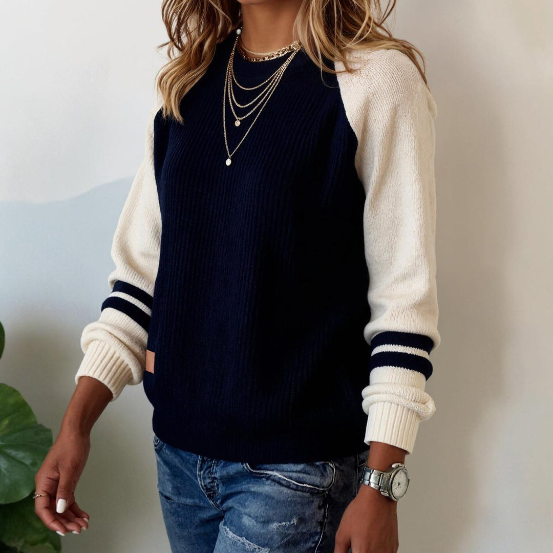 Comfortabele gestreepte lange mouwen pull