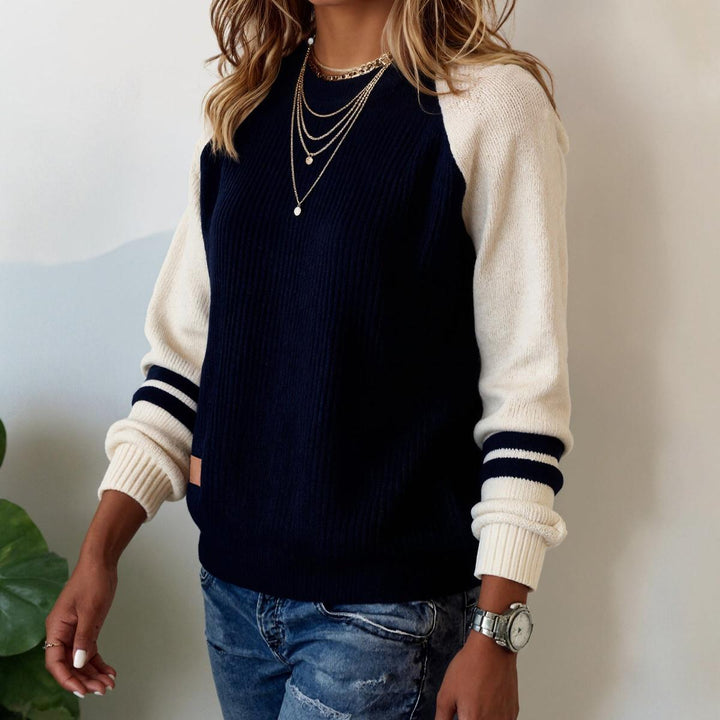 Comfortabele gestreepte lange mouwen pull