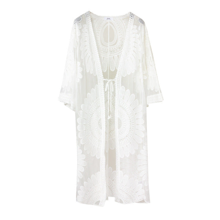 Elva™ Transparante Kant Strand Cover-up