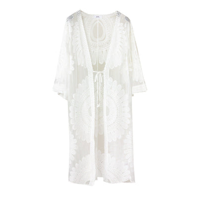 Elva™ Transparante Kant Strand Cover-up