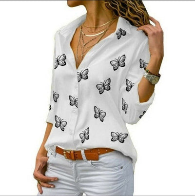 Sophie™ Vlinderprint Kraagbluse