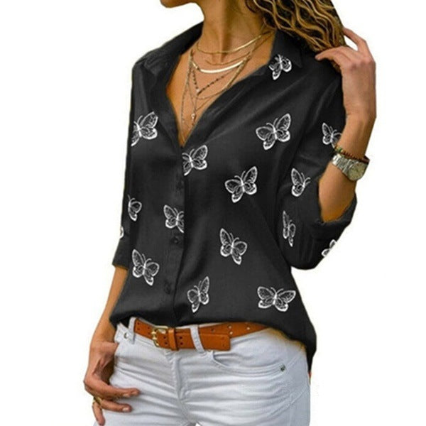 Sophie™ Vlinderprint Kraagbluse