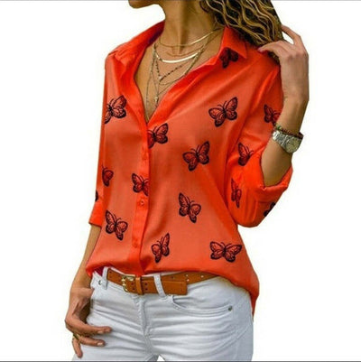 Sophie™ Vlinderprint Kraagbluse