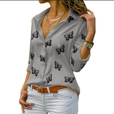 Sophie™ Vlinderprint Kraagbluse