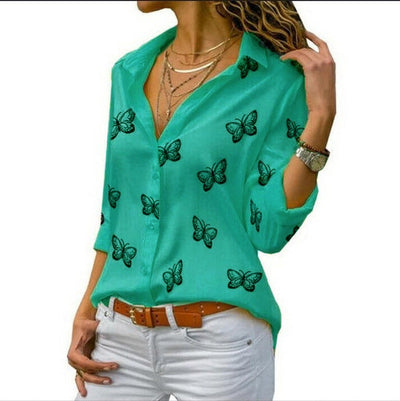 Sophie™ Vlinderprint Kraagbluse