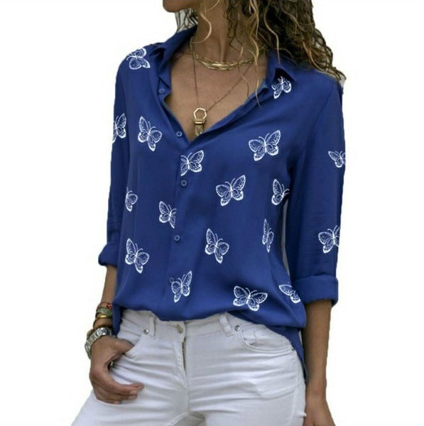 Sophie™ Vlinderprint Kraagbluse