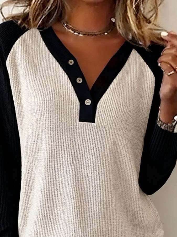 Lange mouw pull en V en comfort