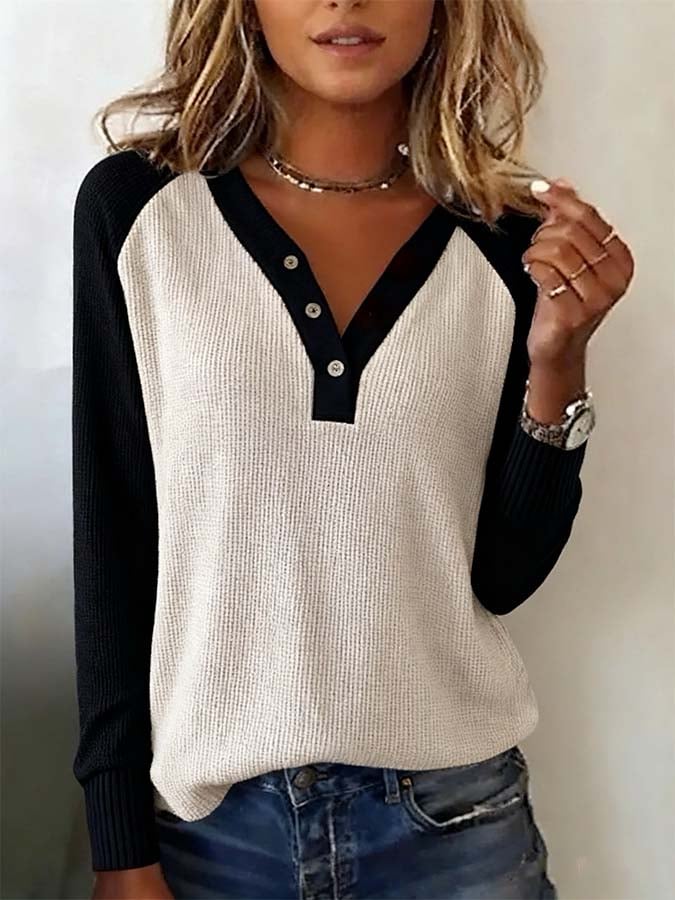 Lange mouw pull en V en comfort