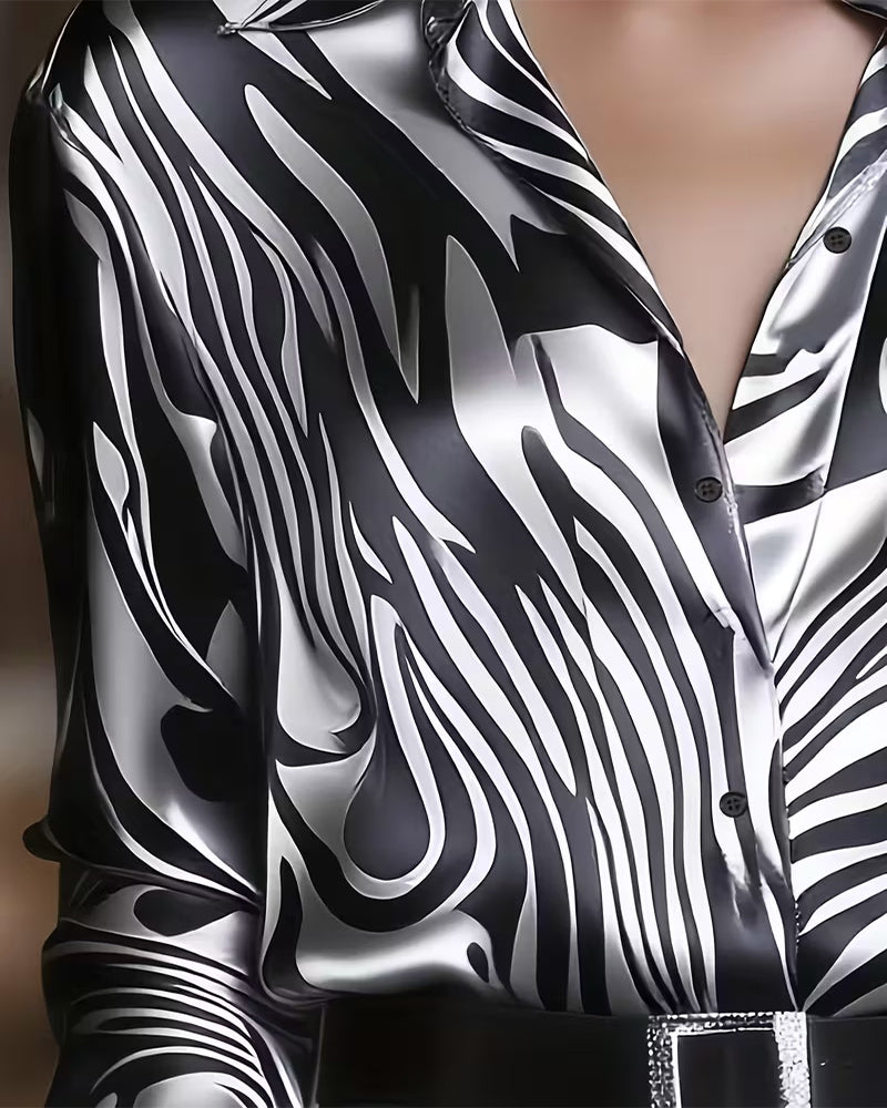Elegante en trendy gedrukt overhemd