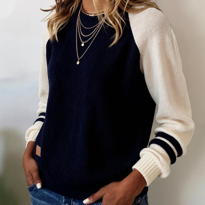 Comfortabele gestreepte lange mouwen pull