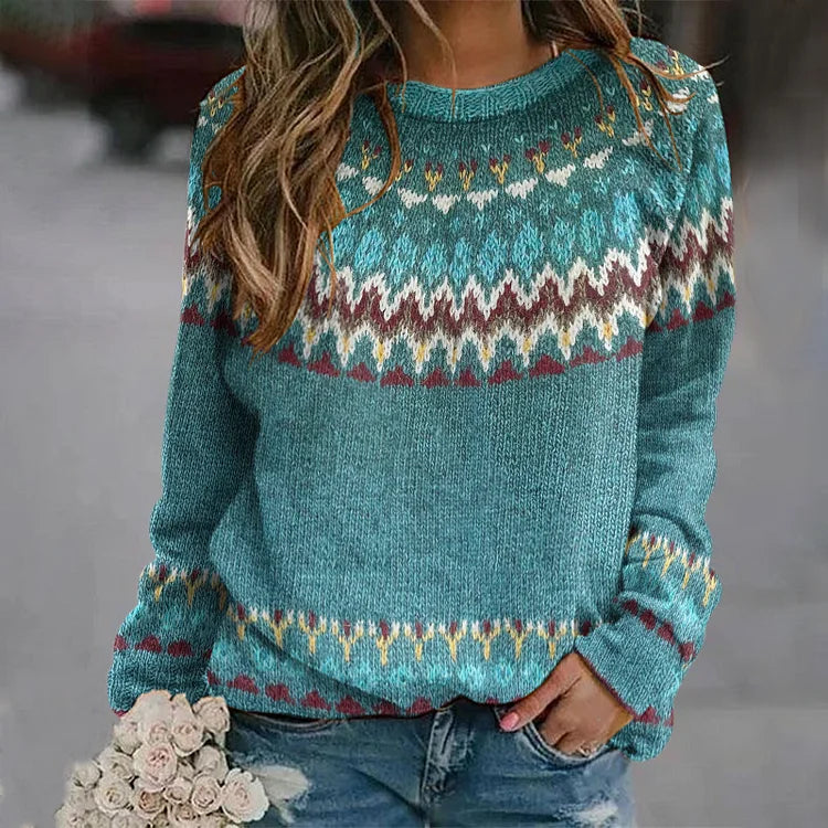 Peyton™ - Comfortabel Sweatshirt met Retro Wave Motieven