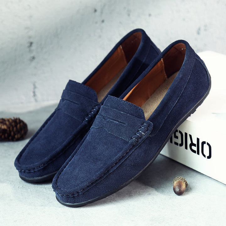 Retro suède herens loafers