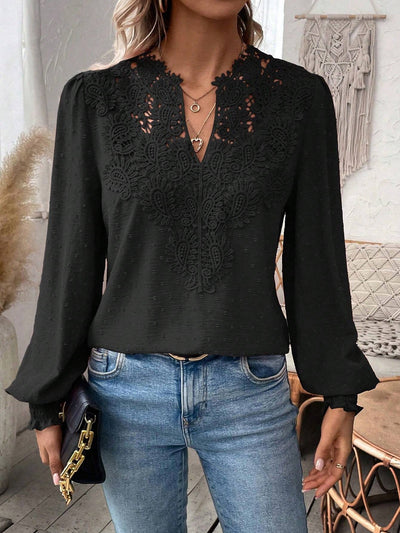 Zenya™ Kanten Lange Mouw Blouse