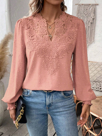 Zenya™ Kanten Lange Mouw Blouse