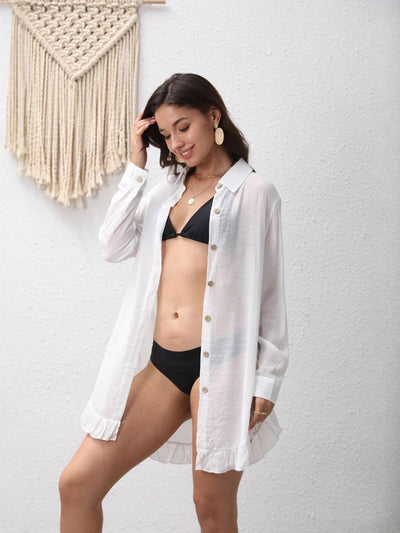 Esméa™ Gerimpelde Katoenen Strandblouse