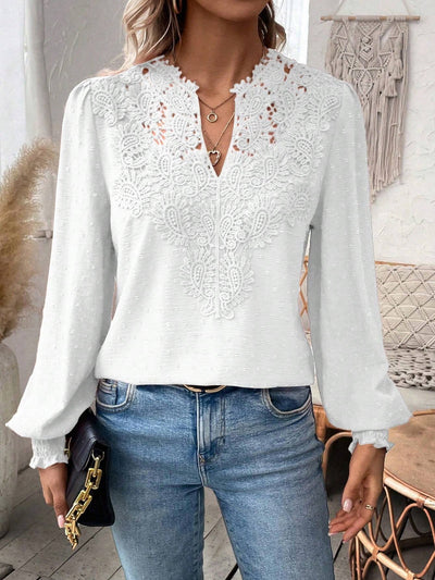 Zenya™ Kanten Lange Mouw Blouse