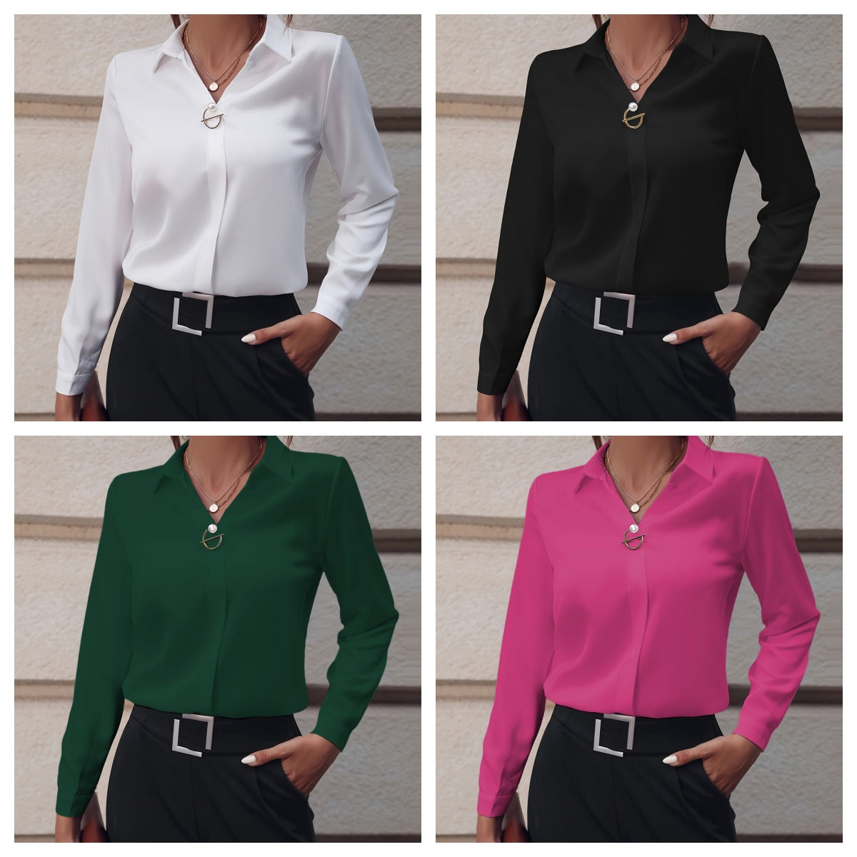 Mica™ Elegant Slim-Fit Blouse