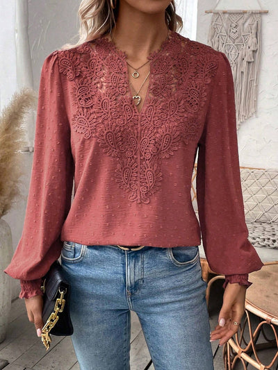 Zenya™ Kanten Lange Mouw Blouse