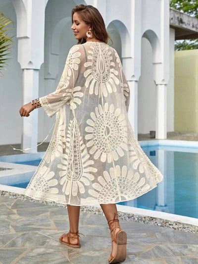Elva™ Transparante Kant Strand Cover-up