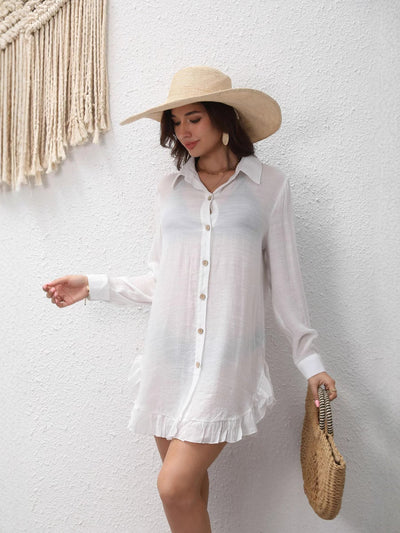 Esméa™ Gerimpelde Katoenen Strandblouse