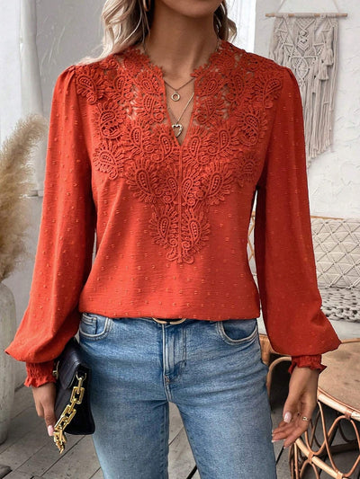 Zenya™ Kanten Lange Mouw Blouse