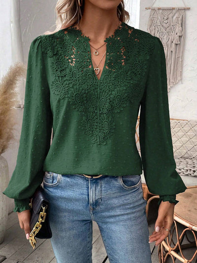 Zenya™ Kanten Lange Mouw Blouse