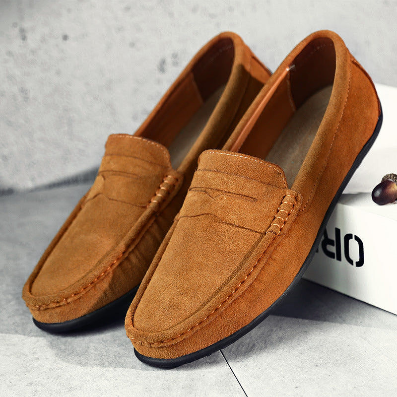 Retro suède herens loafers