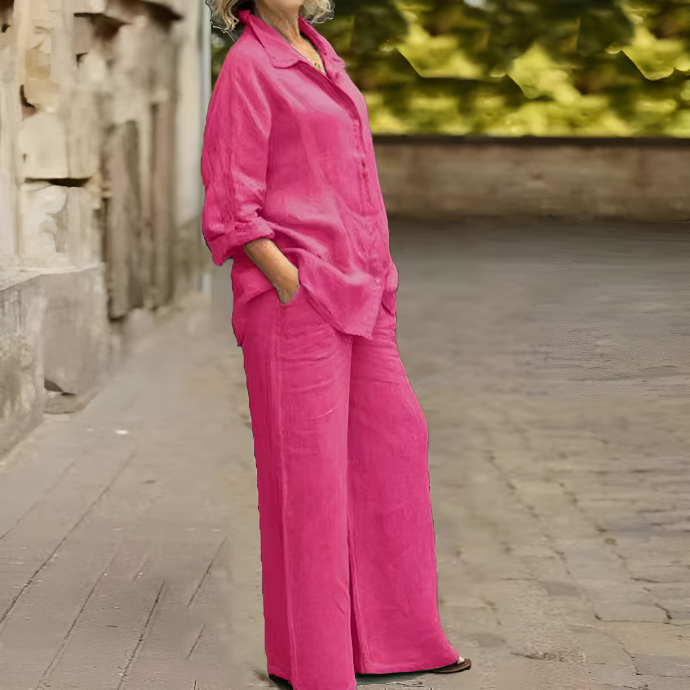 Lara Linnen overhemjumpsuit