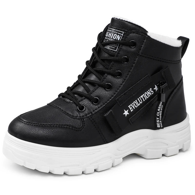 Noor gevoerde veter-snowboots in zwart