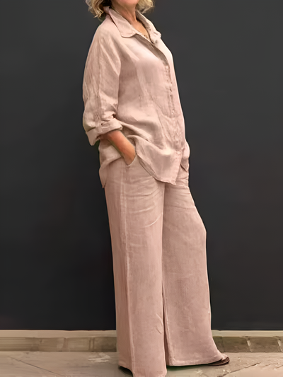 Lara Linnen overhemjumpsuit