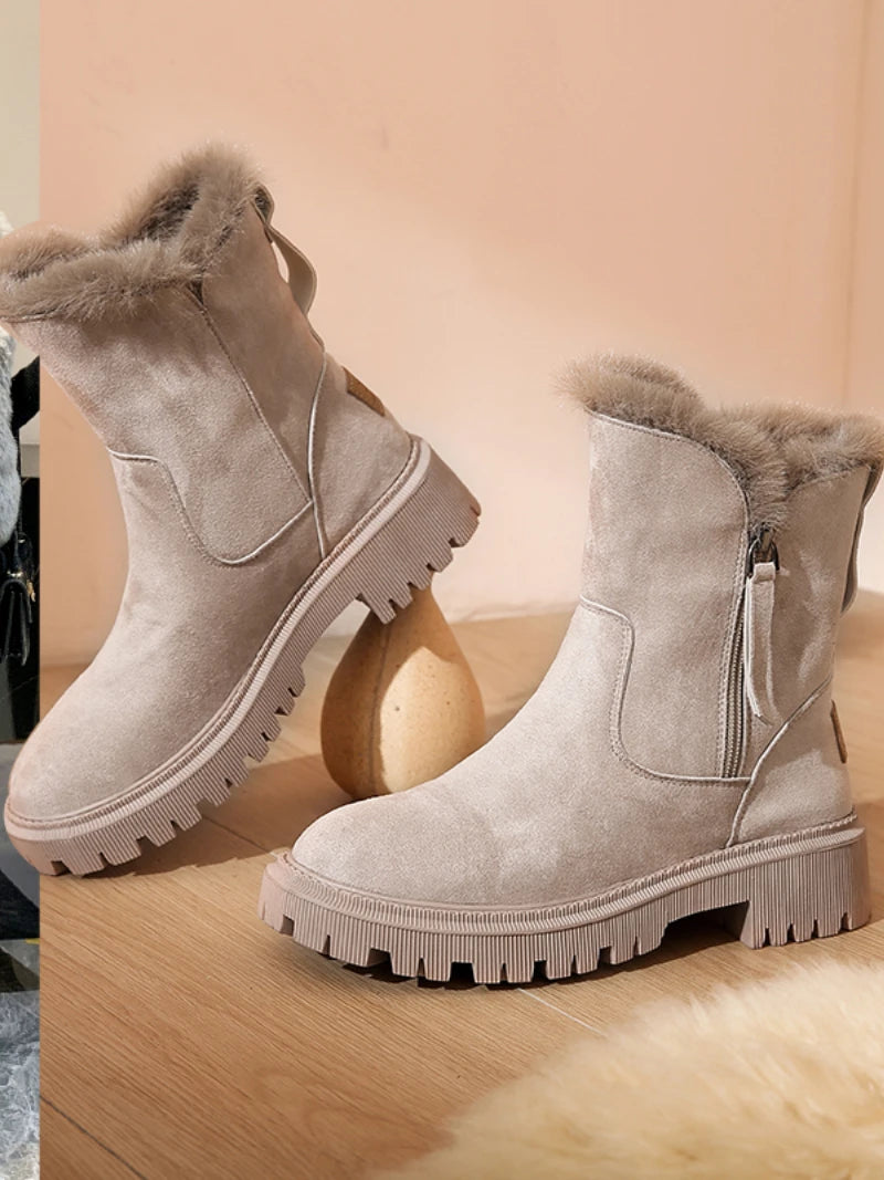 Isa plateau snowboots met pluche voering – detail