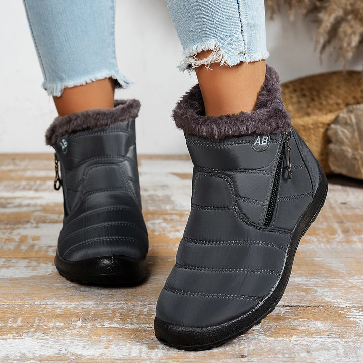 Fenna halfhoge gevoerde winterboots in grijs