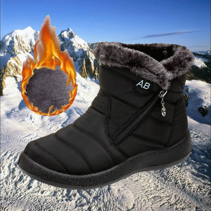 Fenna halfhoge gevoerde winterboots in zwart