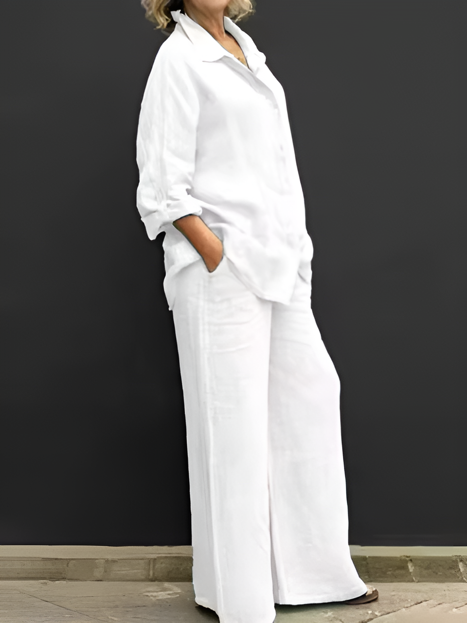 Lara Linnen overhemjumpsuit