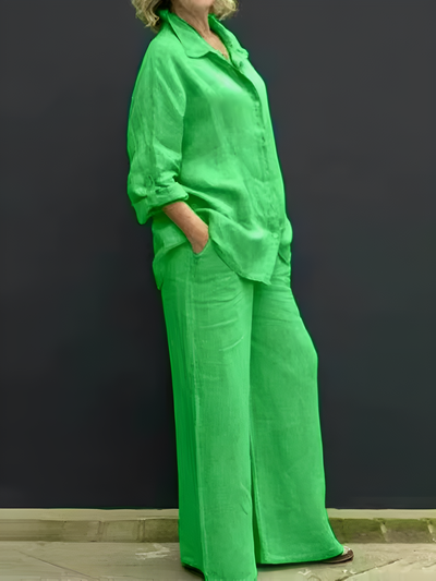 Lara Linnen overhemjumpsuit