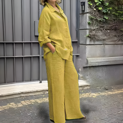 Lara Linnen overhemjumpsuit