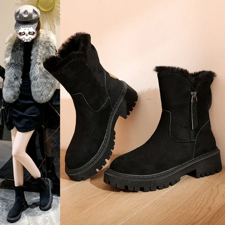 Isa plateau snowboots met pluche voering – detail
