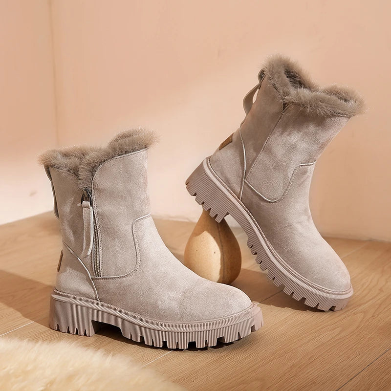 Isa plateau snowboots met pluche voering – detail