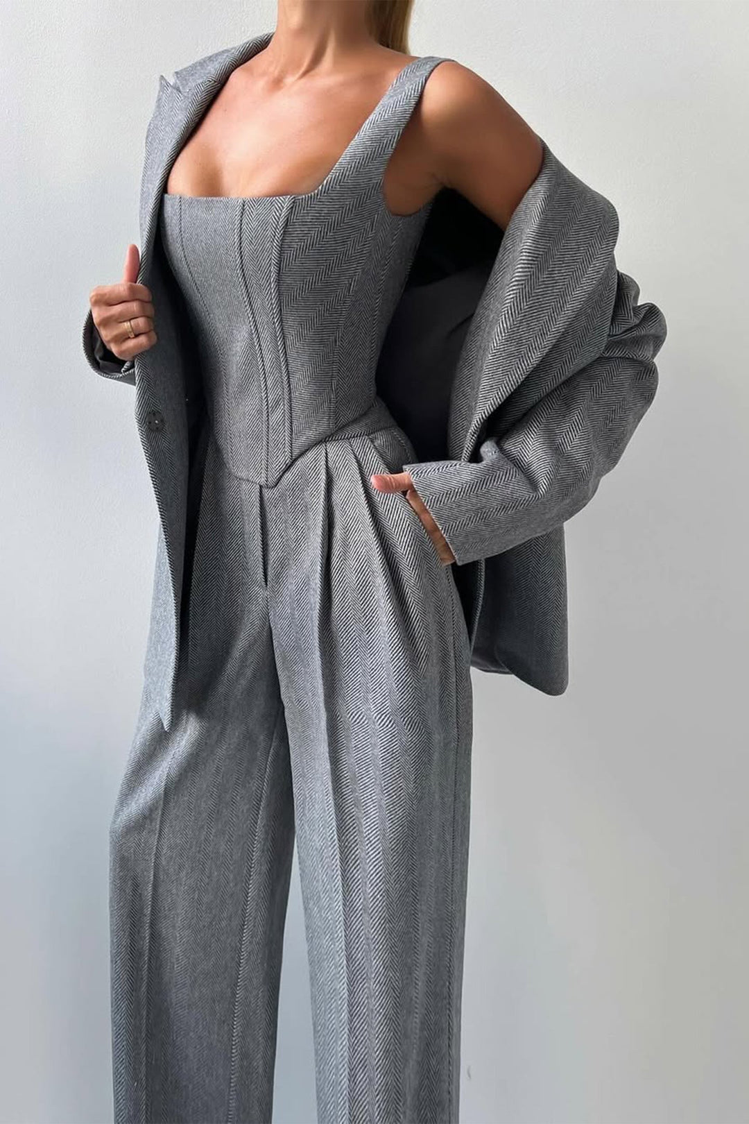 Dolce™ - Drie-delig set met dubbele rij blazer