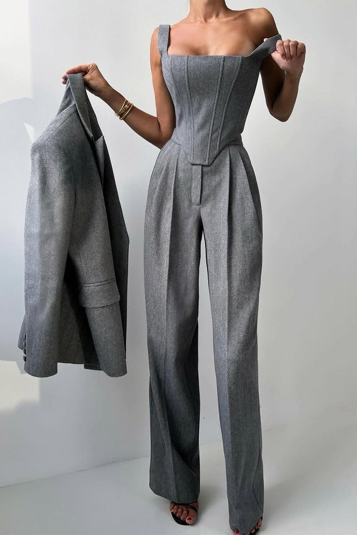Dolce™ - Drie-delig set met dubbele rij blazer