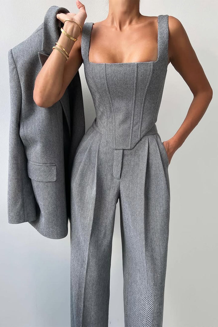 Dolce™ - Drie-delig set met dubbele rij blazer