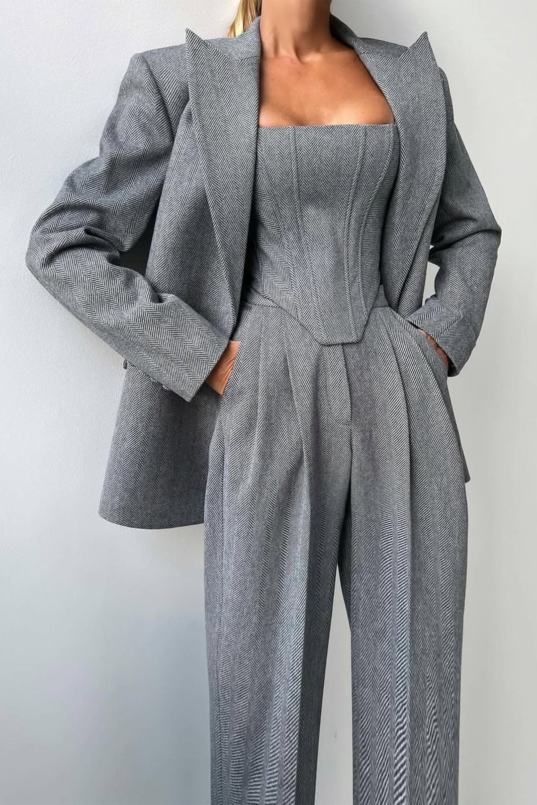 Dolce™ - Drie-delig set met dubbele rij blazer