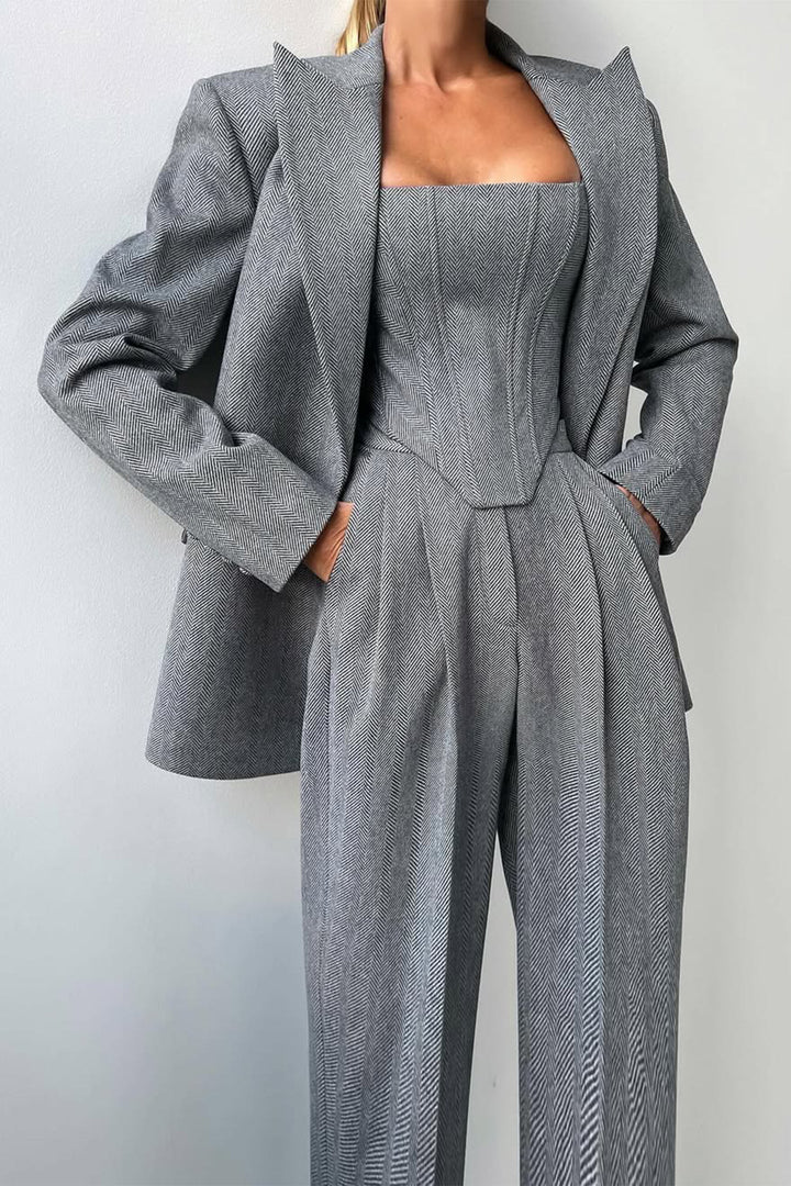 Dolce™ - Drie-delig set met dubbele rij blazer