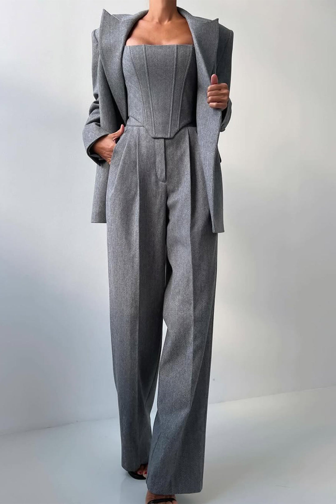 Dolce™ - Drie-delig set met dubbele rij blazer