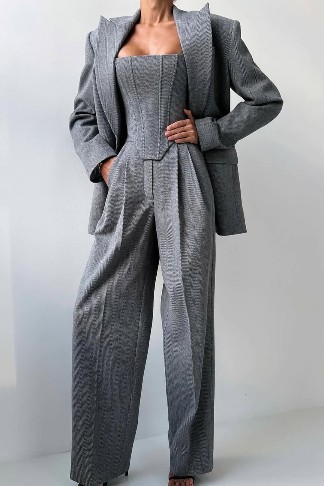Dolce™ - Drie-delig set met dubbele rij blazer