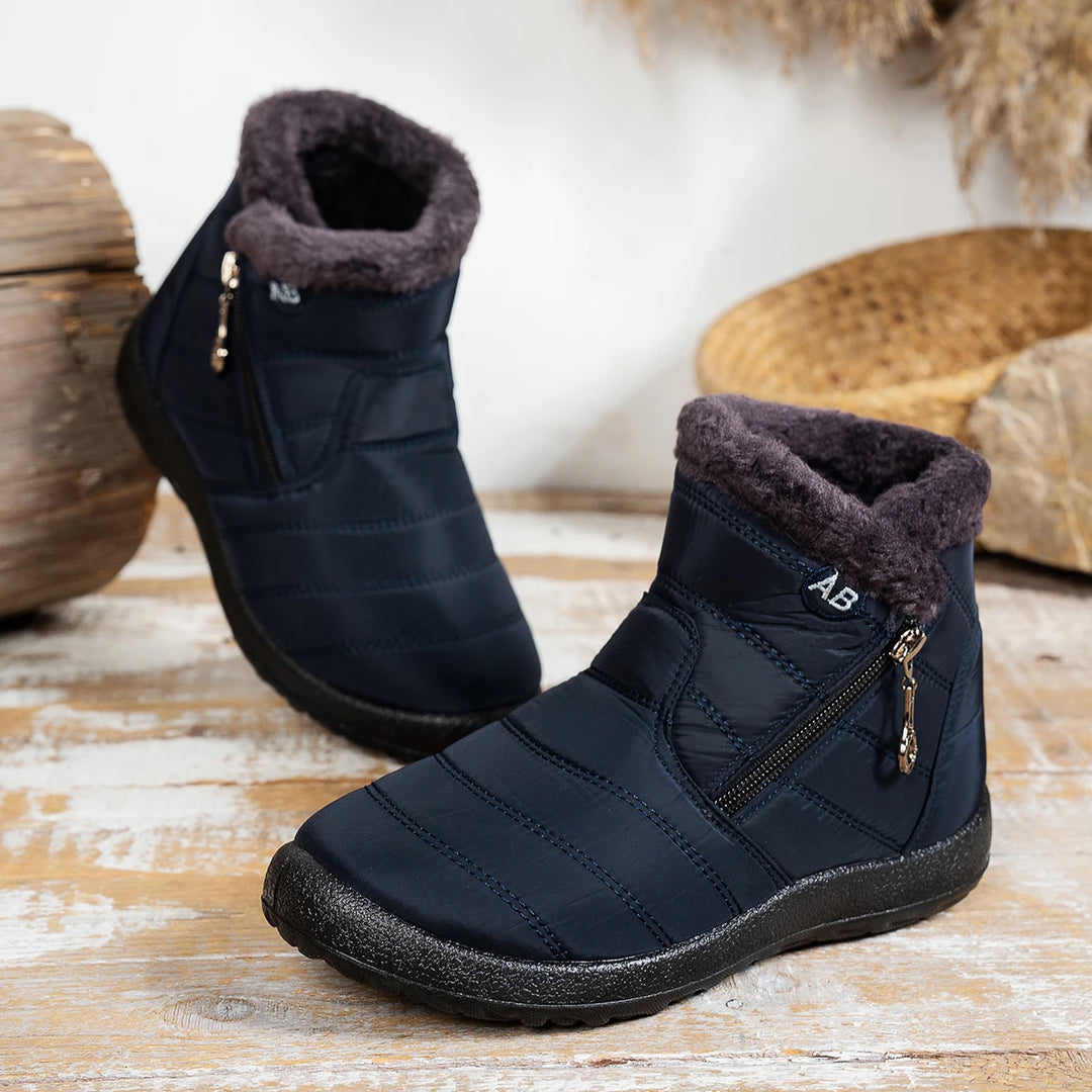 Fenna halfhoge gevoerde winterboots in blauw