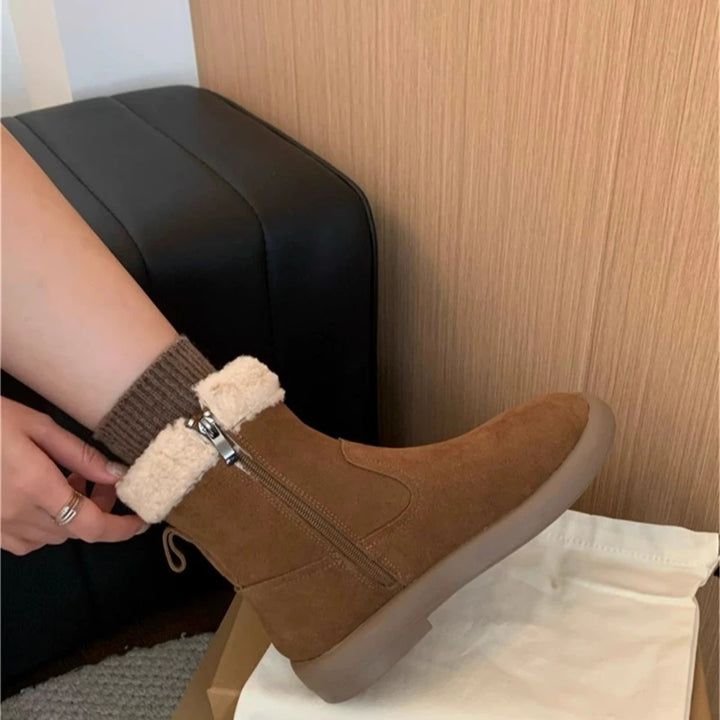 Sanne warm gevoerde enkellaarsjes met zijrits – detail