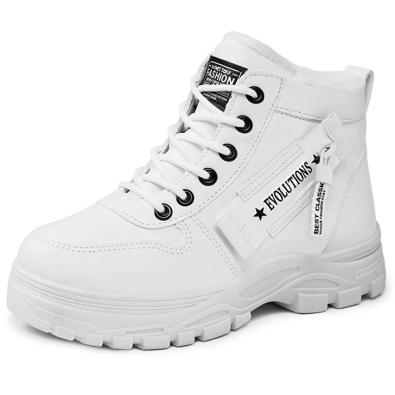 Noor gevoerde veter-snowboots in wit