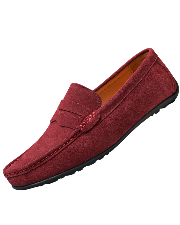Retro suède herens loafers