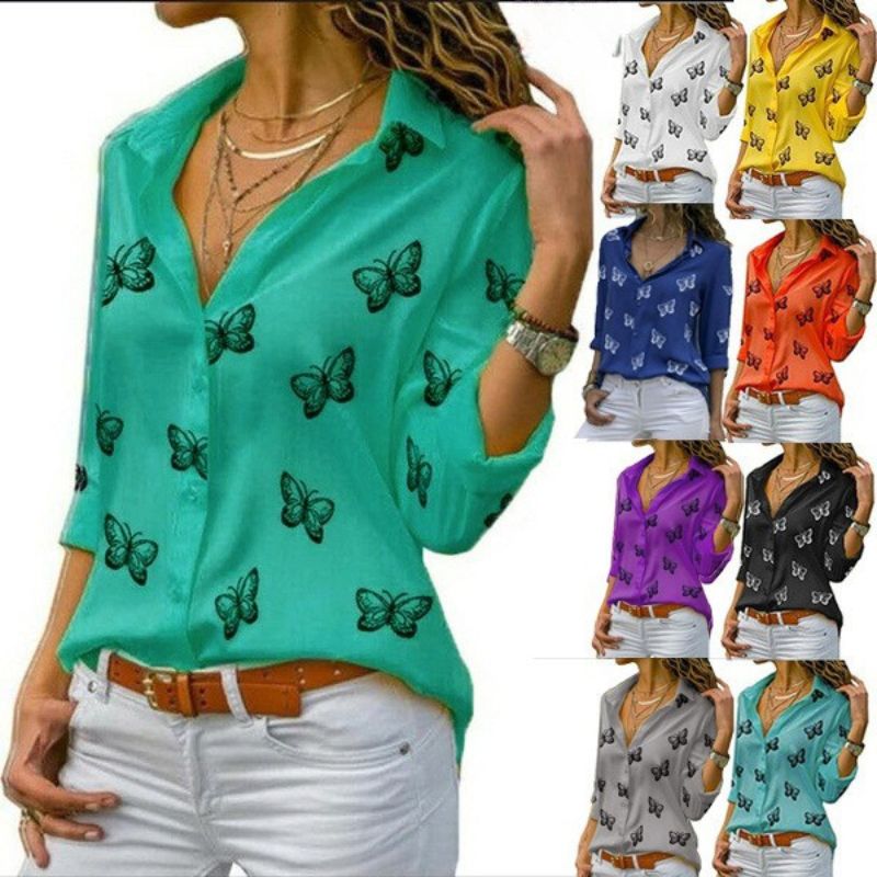 Sophie™ Vlinderprint Kraagbluse